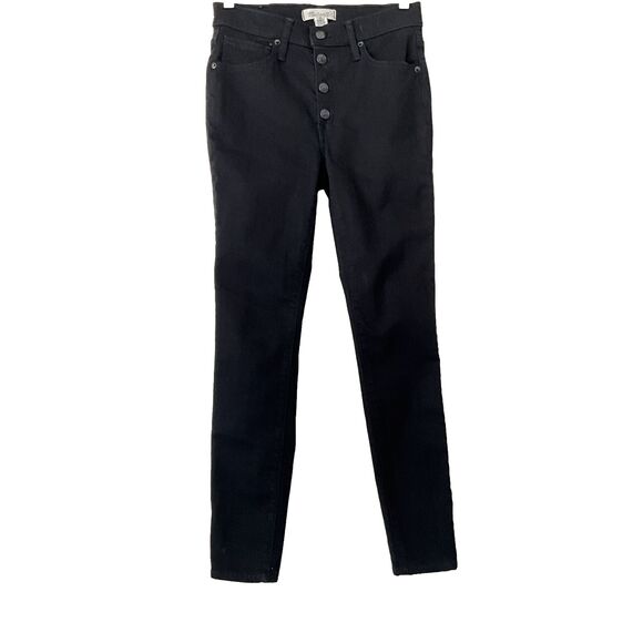 Madewell Jeans Women Size 27 Black 9” Mid-rise Skinny Exposed Button Fly 2020 - Picture 1 of 10